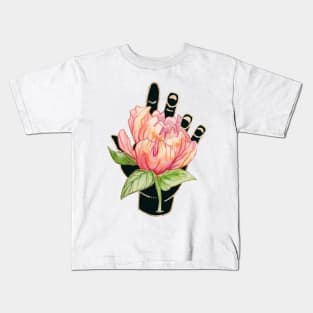 Gilded Hands - Peony Dark Version Kids T-Shirt